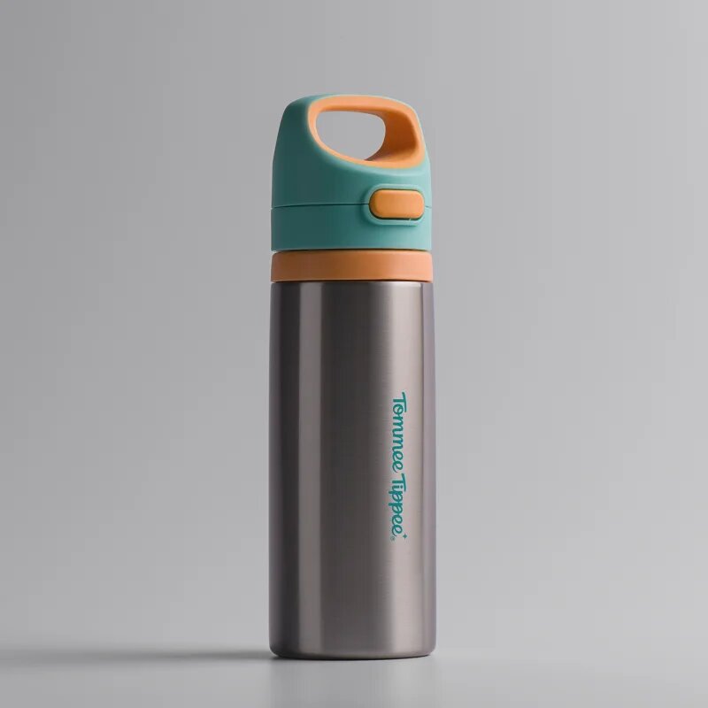 Tommee Tippee On The Go sticlă termos din oțel inoxidabil cu suzetă din silicon 24m+ 500 ml
