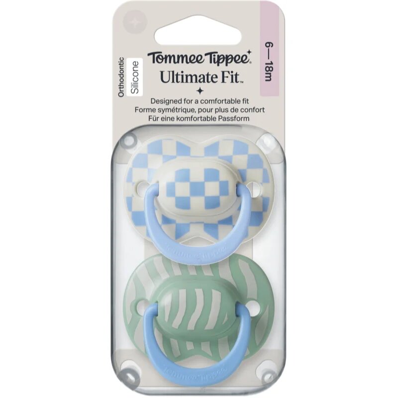 Tommee Tippee Ultimate Fit 6-18m suzetă Boy 2 buc