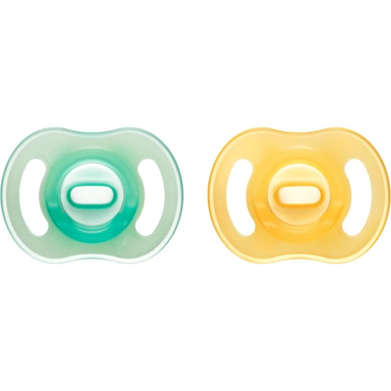Tommee Tippee Ultra Light Night suzetă Orange/ Green 0-6m 2 buc