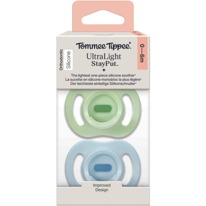 Tommee Tippee Ultra Light Stay Put 0-6 m suzetă Boy 2 buc