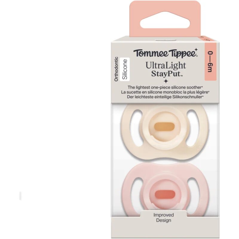 Tommee Tippee Ultra Light Stay Put 0-6 m suzetă Girl 2 buc