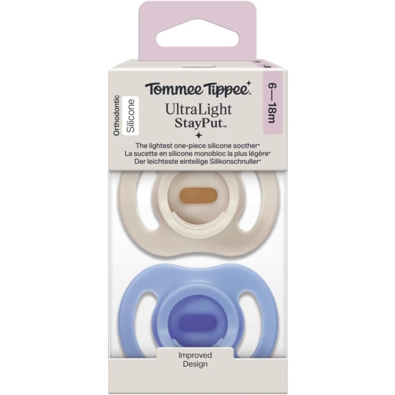 Tommee Tippee Ultra Light Stay Put 6-18 m suzetă Boy 2 buc