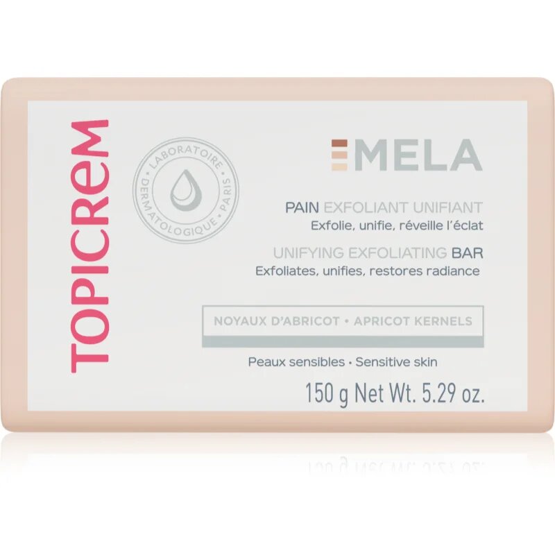 Topicrem MELA Unifying Exfoliating Bar sapun pentru curatare cu efect de exfoliere pentru față și corp 150 g