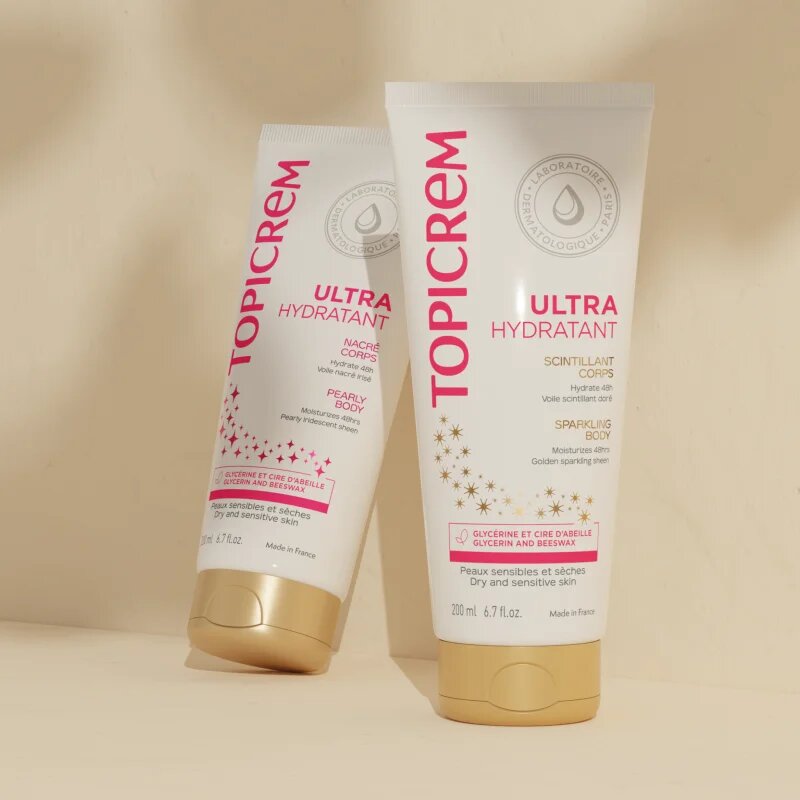 Topicrem UH BODY Ultra-Moisturizing Sparkling Body lapte de corp intens hidratant cu particule stralucitoare 200 ml