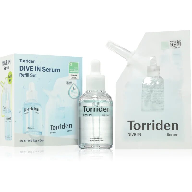 Torriden Dive In Serum Refill Set ser cu hidratare intensă pentru o piele mai luminoasa + refill 2x50 ml