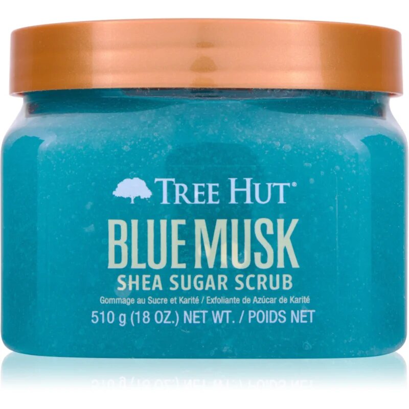 Tree Hut Shea Sugar Scrub Blue Musk exfoliant de corp cu zahăr 510 g