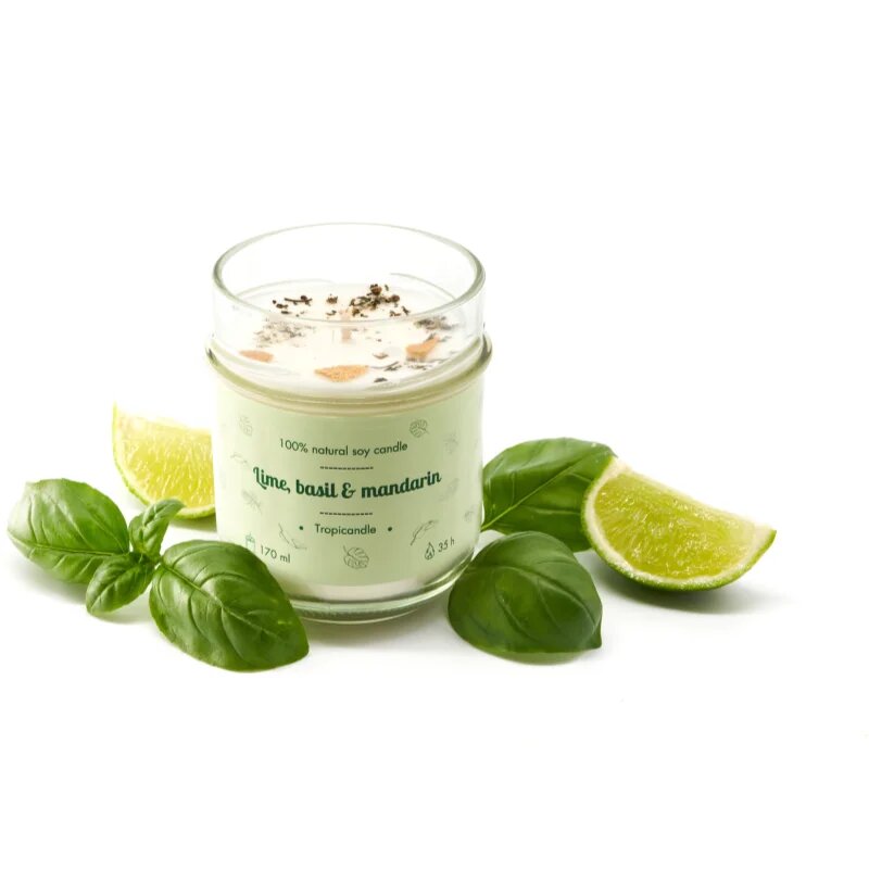 Tropicandle Lime Basil & Mandarin lumânare parfumată 170 ml