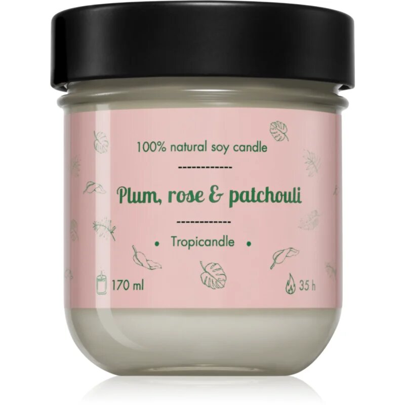 Tropicandle Plum Rose & Patchouli lumânare parfumată 170 ml