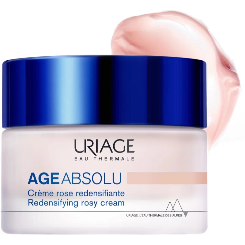 Uriage Age Absolu Redensifying Rosy Cream Cremă antiriduri cu efect de lifting si iluminare cu acid hialuronic 50 ml