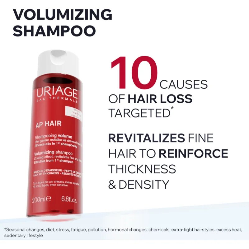 Uriage AP HAIR Volumizing Shampoo sampon pentru volum pentru parul subtiat 200 ml