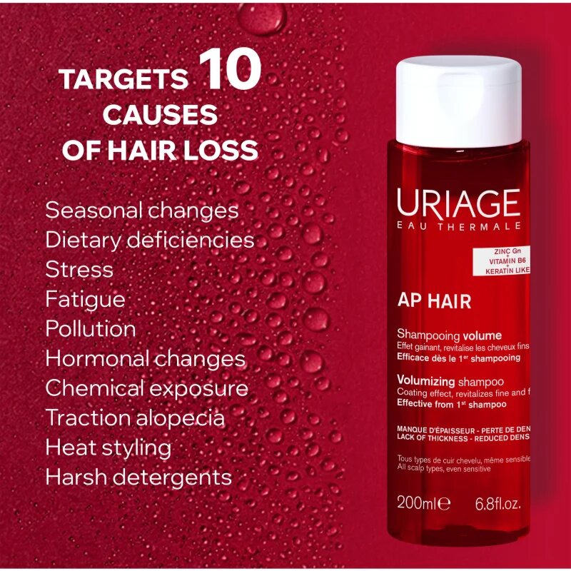 Uriage AP HAIR Volumizing Shampoo sampon pentru volum pentru parul subtiat 200 ml
