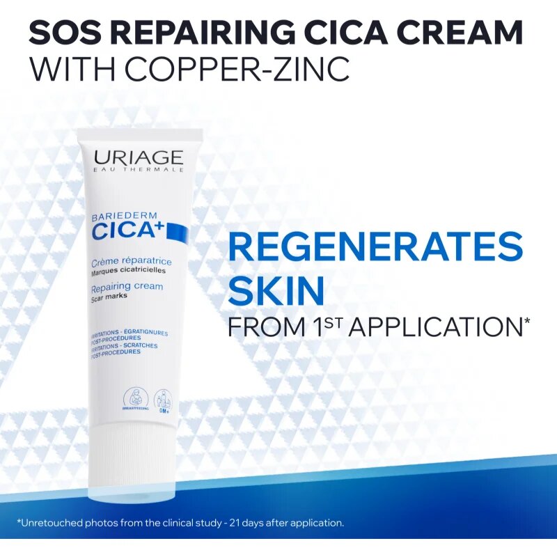 Uriage Bariederm Cica+ Repairing Cream cremă reparatoare cu cupru și zinc 100 ml