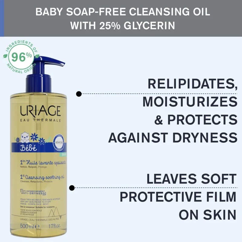 Uriage Bébé 1st Cleansing Oil ulei de curatare hranitor pentru copii 500 ml