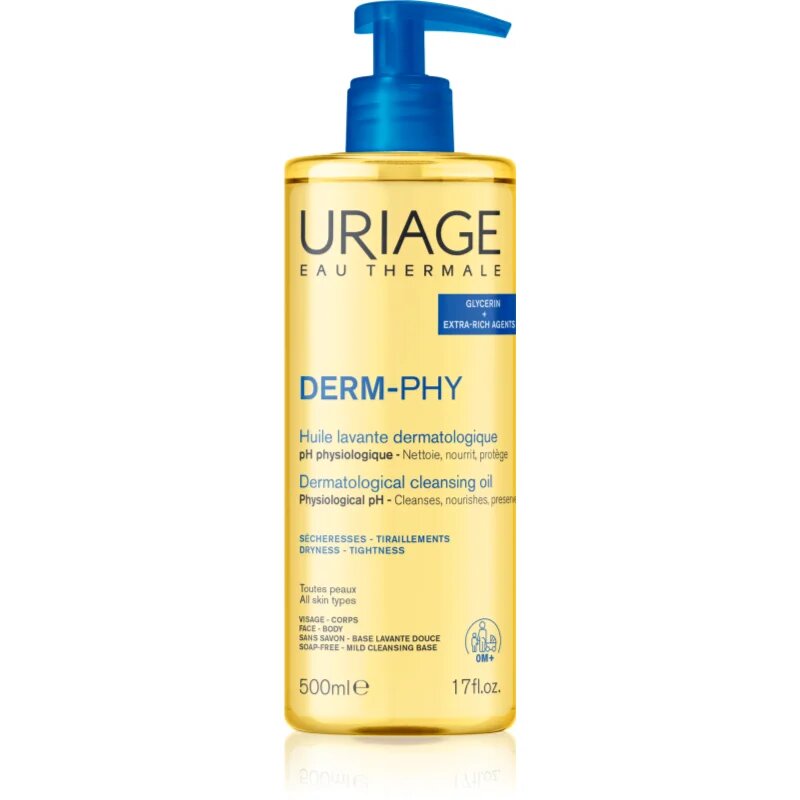 Uriage DERM-PHY Dermatological Cleansing Oil gel de dus hranitor 500 ml