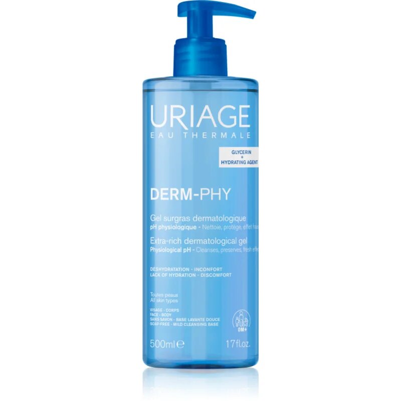 Uriage DERM-PHY Extra Rich Dermatological Gel gel de curățare blând 500 ml