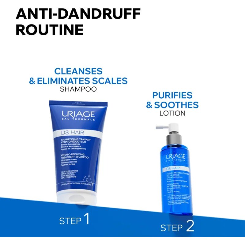 Uriage DS HAIR Regulating Anti-Dandruff Lotion spray calmant pentru un scalp uscat atenueaza senzatia de mancarime 100 ml