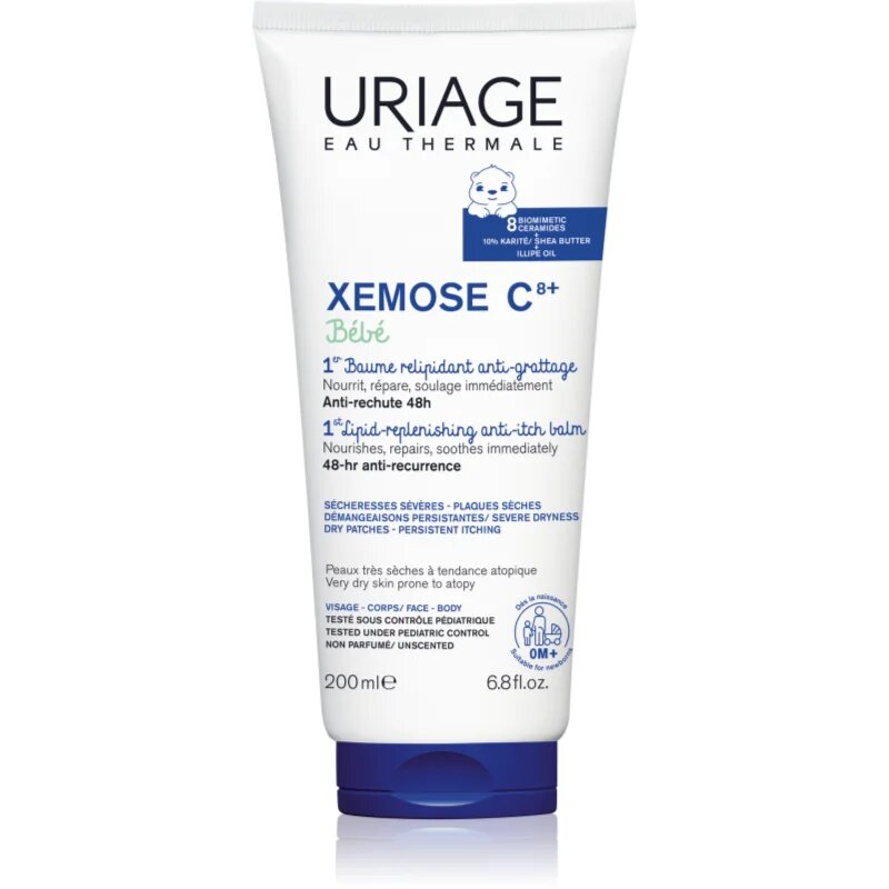 Uriage Xemose C8+ Bébé balsam calmant pentru piele uscata spre atopica pentru nou-nascuti si copii 200 ml