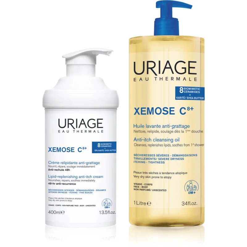 Uriage Xemose C8+ Comfort Set set pentru piele foarte sensibila sau cu dermatita atopica