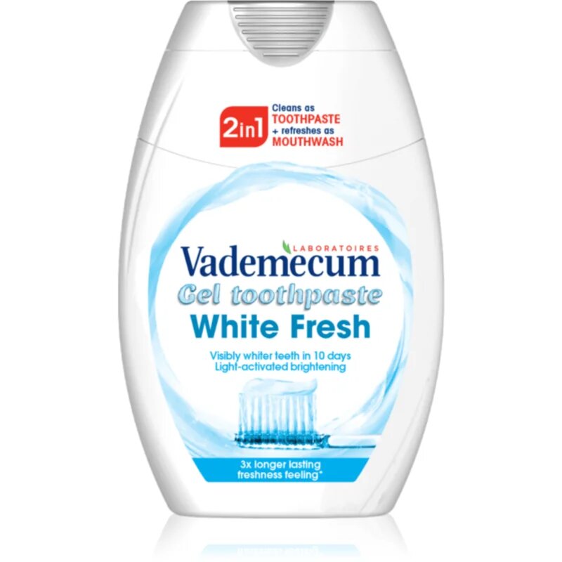 Vademecum 2 in1 White Fresh pasta de dinti si apa de gura 2 în 1 cu efect de albire 75 ml
