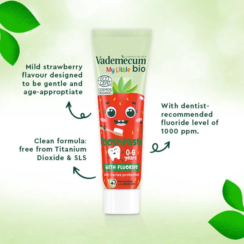 Vademecum BIO My Little Strawberry pasta de dinti pentru copii cu flor căpșună 50 ml