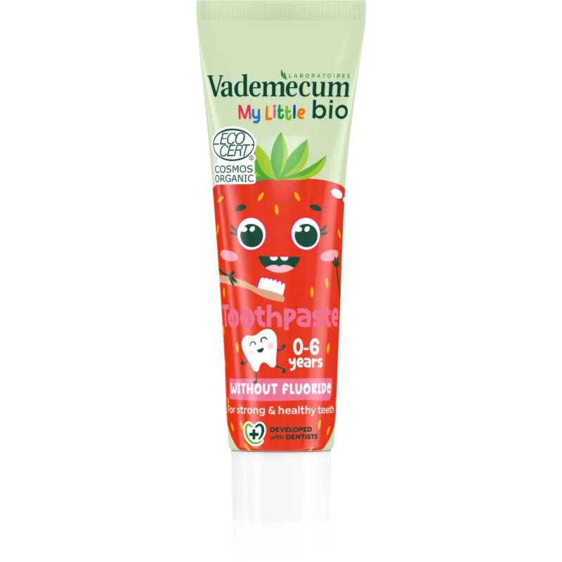 Vademecum BIO Strawberry pasta de dinti pentru copii fara flor căpșună 50 ml