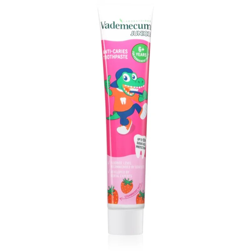 Vademecum Junior Fresh Strawberry pasta de dinti pentru copii 6 + ani 75 ml
