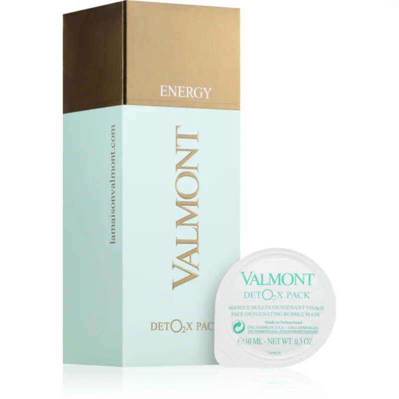 Valmont DetO2x Pack mască activă detoxifiantă și iluminatoare în capsule pentru toate tipurile de ten 6x10 ml