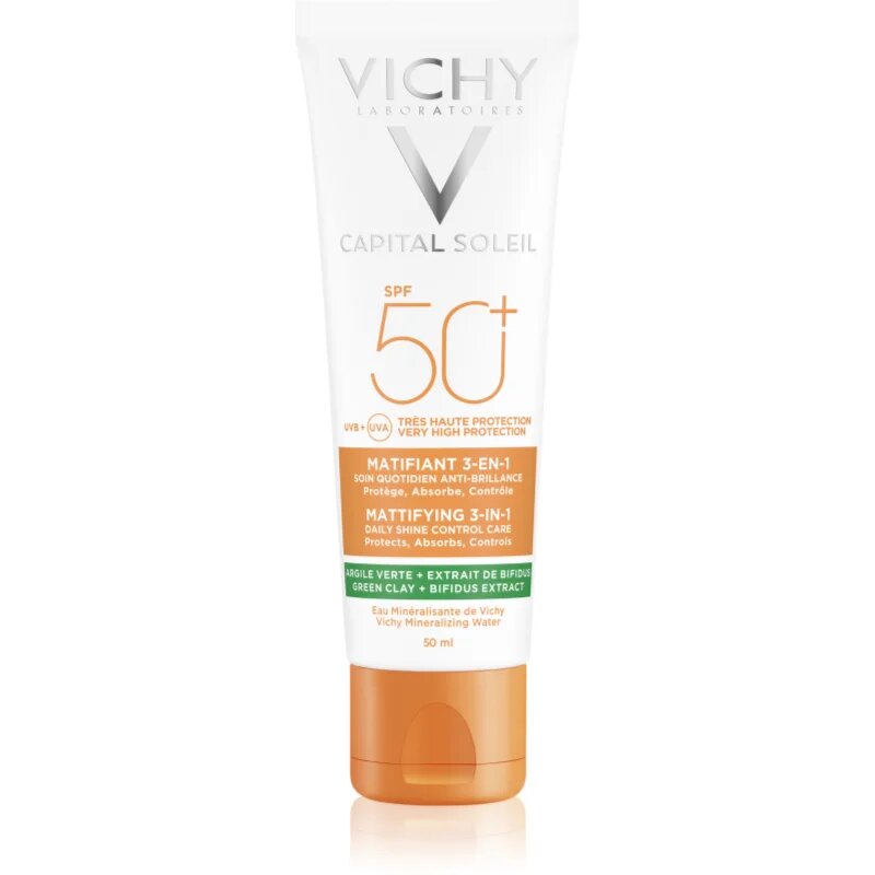 Vichy Capital Soleil Mattifying 3-in-1 crema pentru fata protectoare si matifianta SPF 50+ 50 ml