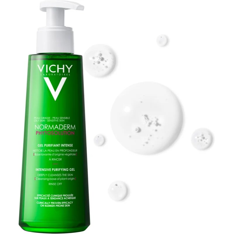Vichy Normaderm Phytosolution gel intens pentru curatare impotriva imperfectiunilor pielii cauzate de acnee 400 ml