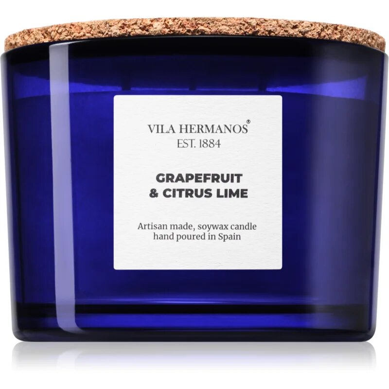 Vila Hermanos Apothecary Cobalt Blue Grapefruit & Citrus Lime lumânare parfumată 350 g