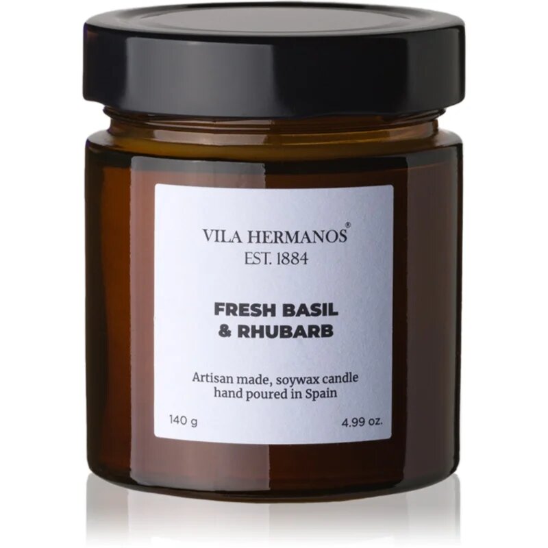 Vila Hermanos Apothecary Fresh Basil & Rhubarb lumânare parfumată 140 g
