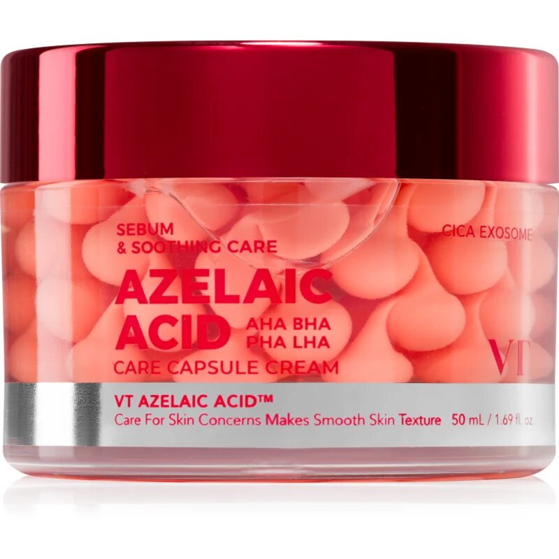 VT Cosmetics Azelaic Acid Care Capsule Cream crema de fata calmanta impotriva imperfectiunilor pielii cauzate de acnee 50 ml