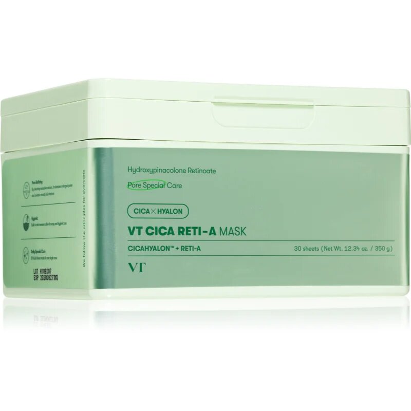 VT Cosmetics Cica Reti-A Mask mască textilă calmantă cu efect de întărire pachet mare 30 buc