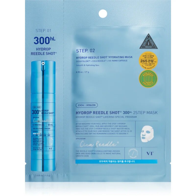 VT Cosmetics Hydrop Reedle Shot 300hL masca pentru hidratare intensa pentru tratarea tenului în două faze 28.5 g
