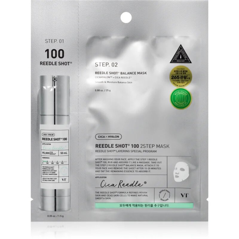 VT Cosmetics Reedle Shot 100 2-Step Mask masca intensă de întinerire pentru tratarea tenului în două faze 26.5 g