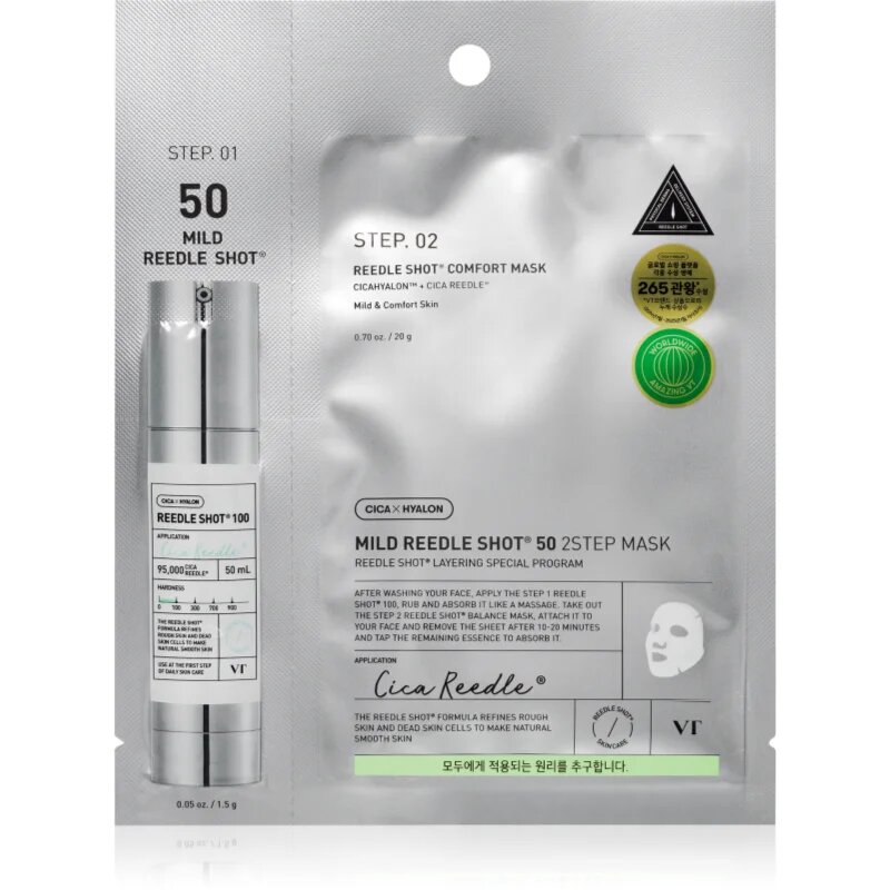 VT Cosmetics Reedle Shot 50 2-Step Mask masca intensă de întinerire pentru tratarea tenului în două faze 26.5 g