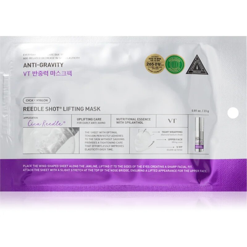 VT Cosmetics Reedle Shot Lifting Mask masca intensa pentru lifting cu efect de întărire 23 g