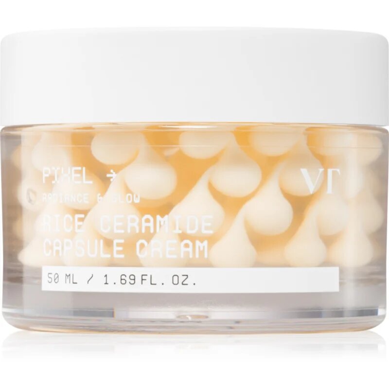VT Cosmetics Rice Ceramide Capsule Cream crema hidratanta cu efect iluminator pentru întărirea barierei cutanate 50 ml