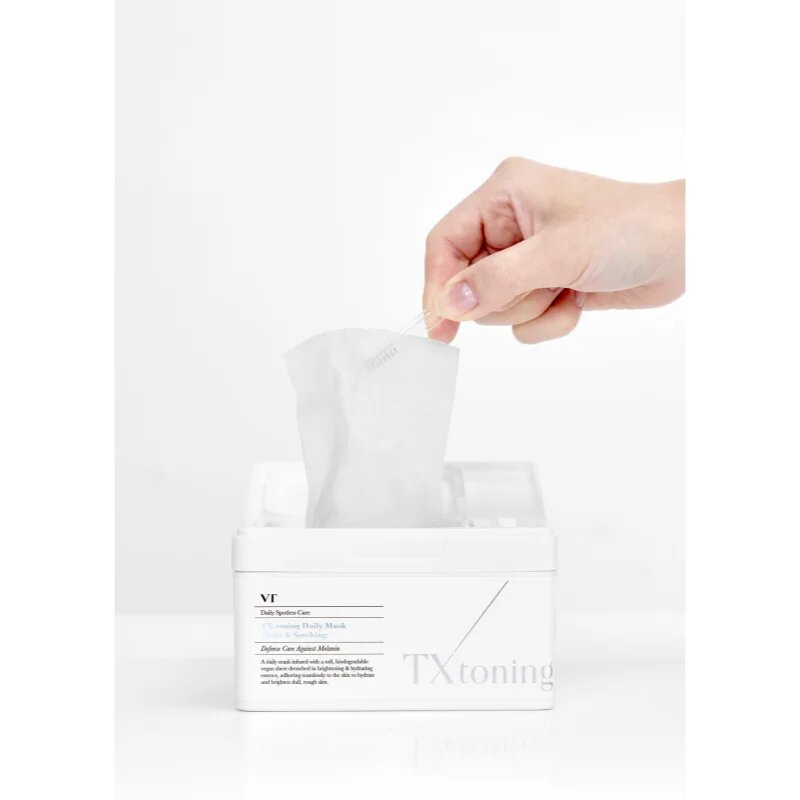 VT Cosmetics TX-Toning Daily Mask mască textilă iluminatoare impotriva petelor pachet mare 30 buc