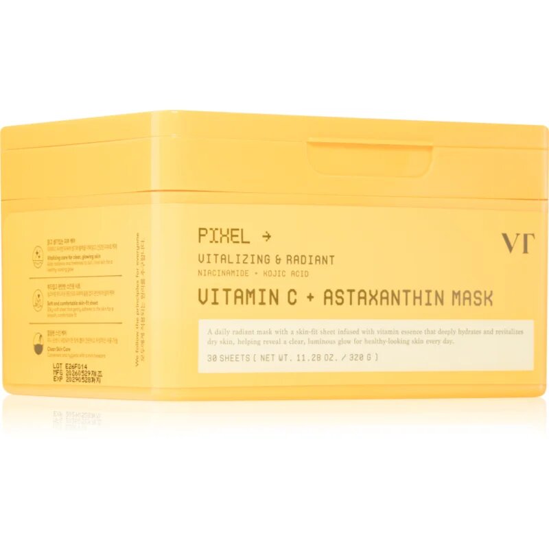 VT Cosmetics Vitamin C Astaxanthin Mask masca hidratanta pentru uniformizarea nuantei tenului pachet mare 30 buc