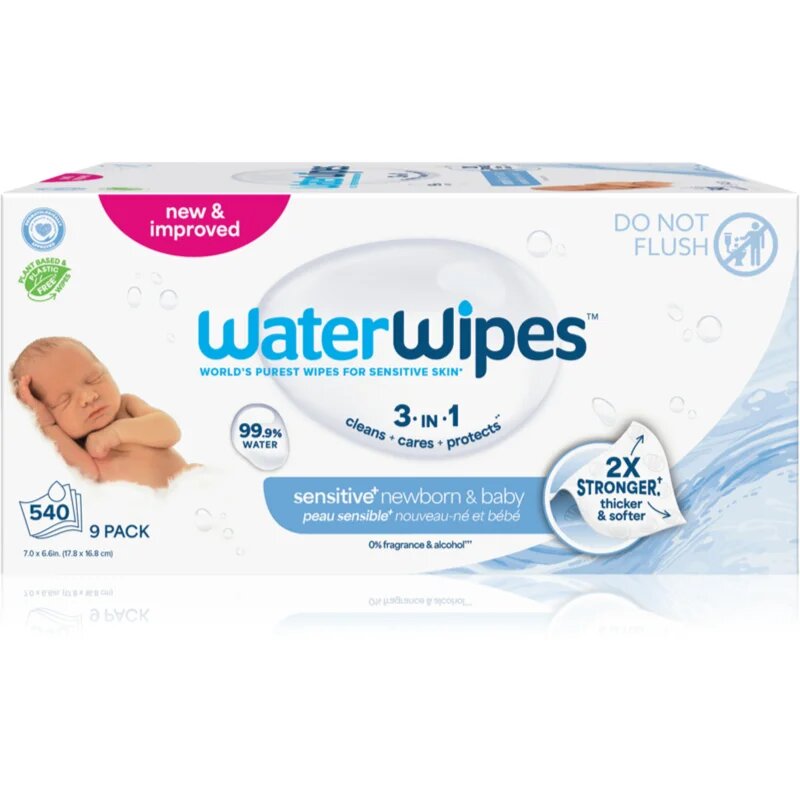 WaterWipes Baby Wipes 9 Pack servetele delicate pentru copii 9x60 buc