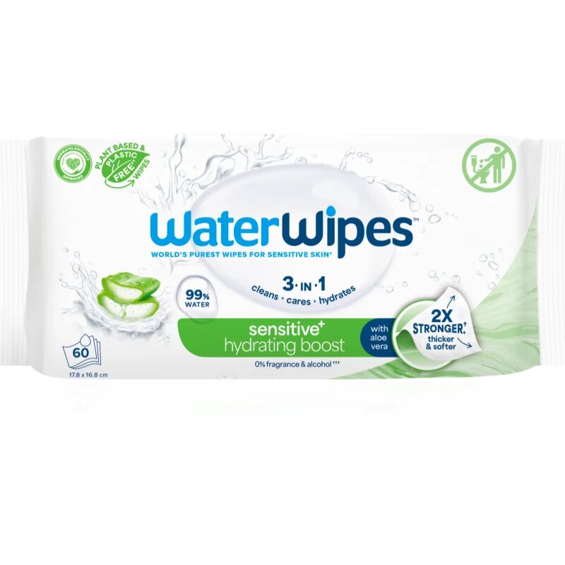 WaterWipes Hydrating Clean Servetele umede cu efect revigorant 12x60 buc