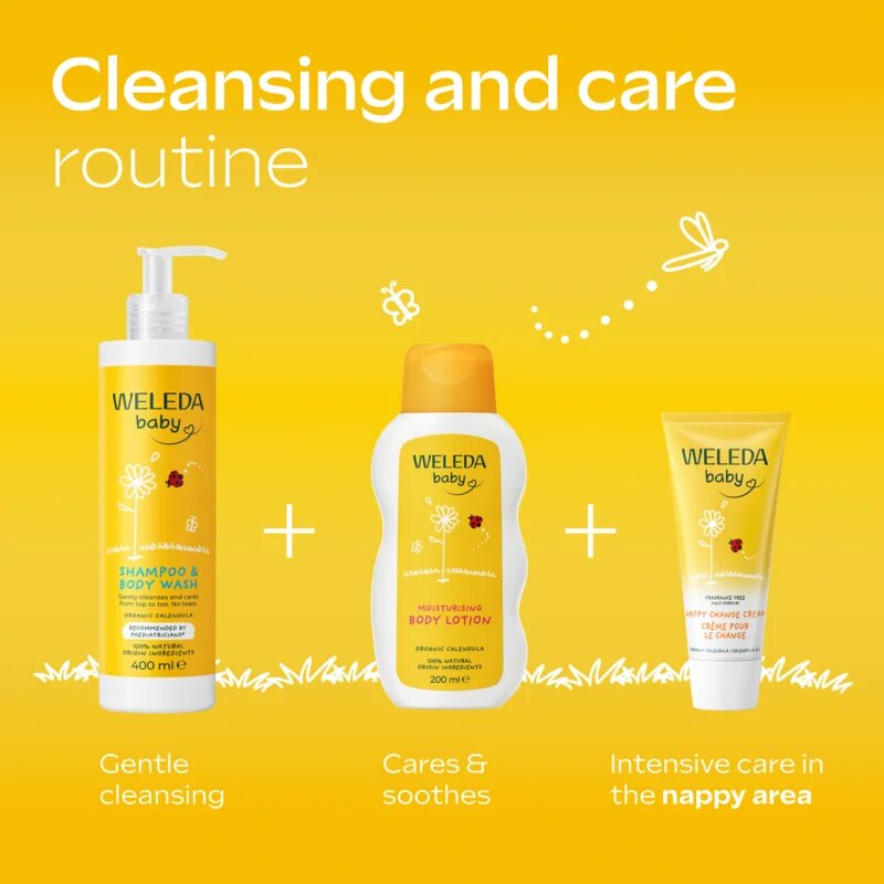Weleda Baby and Child loțiune de tratament cu gălbenele 200 ml