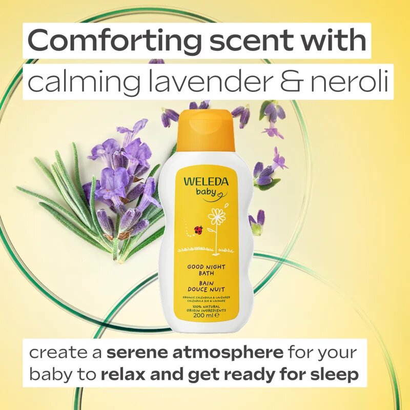 Weleda Baby baie cu gălbenele pentru bebeluși de noapte bună 200 ml