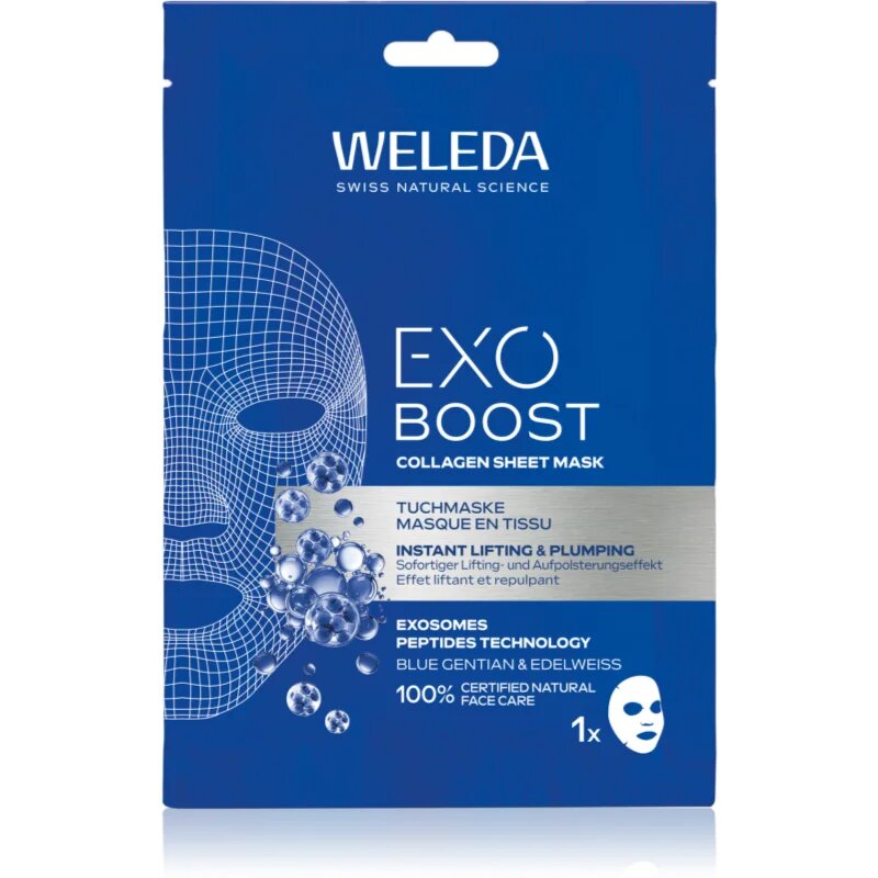 Weleda Exo Boost mască textilă revitalizantă cu colagen 20 ml