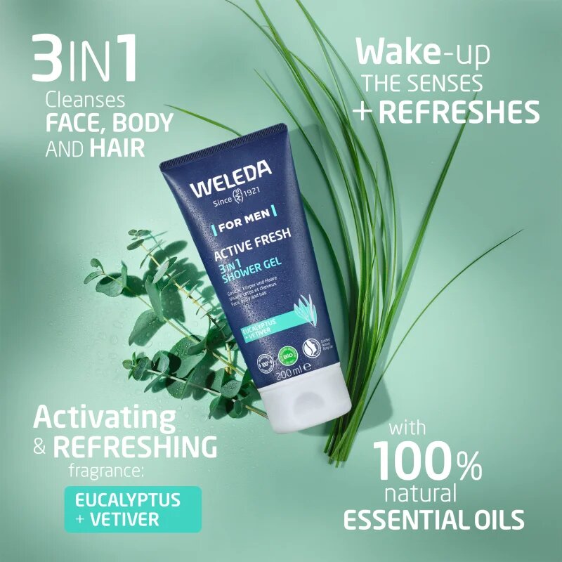 Weleda Men gel de duș cu uleiuri esentiale 200 ml