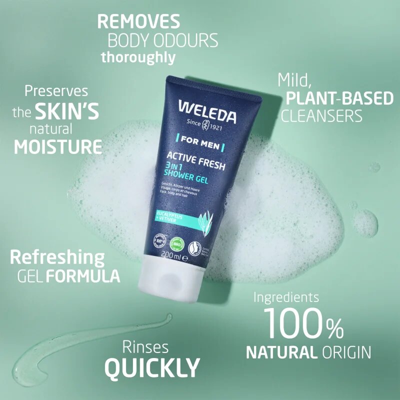 Weleda Men gel de duș cu uleiuri esentiale 200 ml