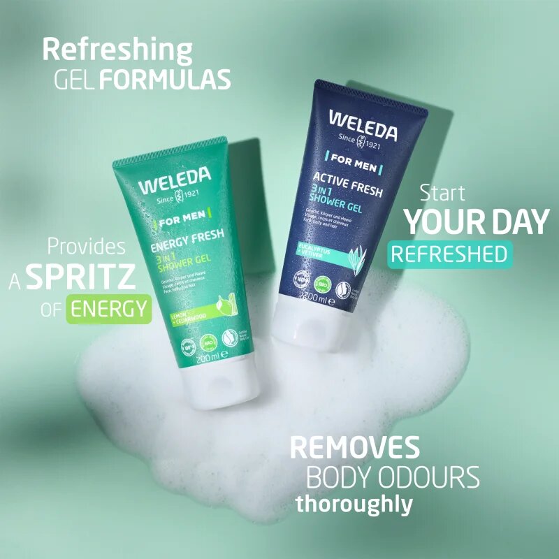 Weleda Men gel de duș cu uleiuri esentiale 200 ml