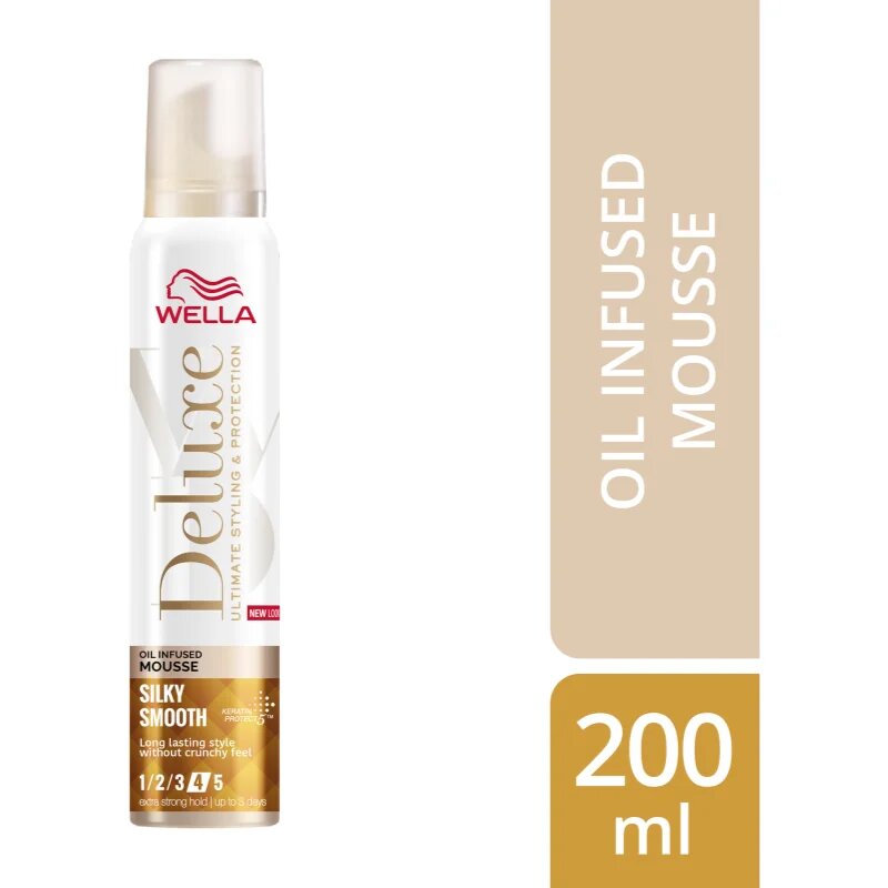 Wella Deluxe Silky Smooth spuma cu efect de nutritiv 200 ml