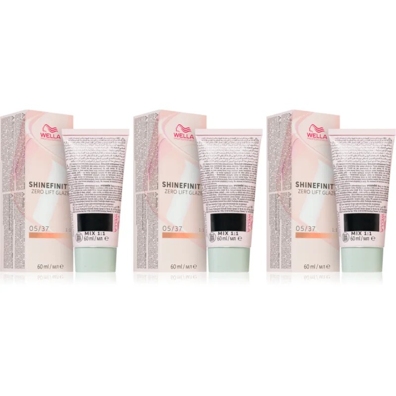 Wella Professionals Shinefinity Zero Lift Glaze vopsea de păr demipermanentă ambalaj economic culoare 05/37